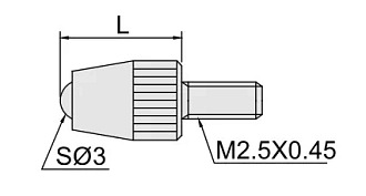 Наконечник для индикатора часового типа шариковый ф 3.0мм длина 8.3мм твердосплавный, INSIZE - фото 2
