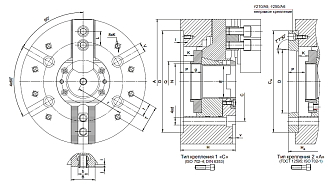 Патрон токарный 2-х кулачковый клиновой механизированный ПКСА-160.2.С130 БЗСП - фото 2