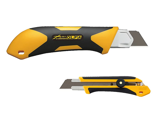 Фото 0 товара OLFA 25 мм, сегментированное лезвие, трещоточный фиксатор, Нож для тяжелых работ OL-XH-1