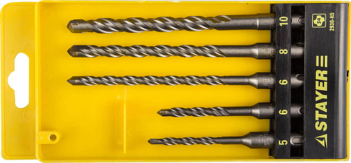 Фото 0 товара Набор буров по бетону STAYER 5 шт, 5,6,6,8,10 мм, SDS-Plus, 2930-H5