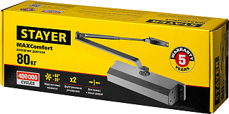 Доводчик дверной STAYER MAXComfort 37916-80 вес двери 80 кг, высота 44 мм, материал силумин - фото 3