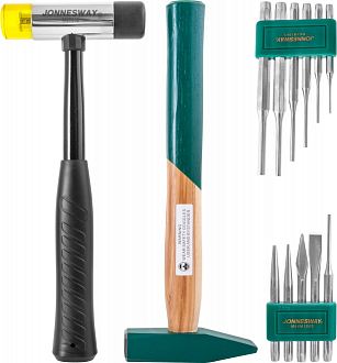 Набор молотков и выколоток в ложементе, 13 предметов, Jonnesway - фото 4