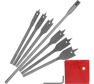 Набор сверл перовых по дереву, 10-12-16-18-20-25 мм, 6 шт, удлинитель 300 мм Matrix - фото 2