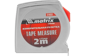 Рулетка Chrom, 2 м x 13 мм, хромированный корпус MTX - фото 3