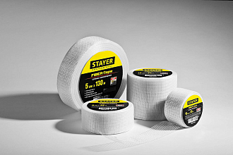 Сетка самоклеящаяся стеклотканевая FIBER-Tape STAYER 10 см х 20 м, 3х3 мм, 1246-10-20 - фото 3