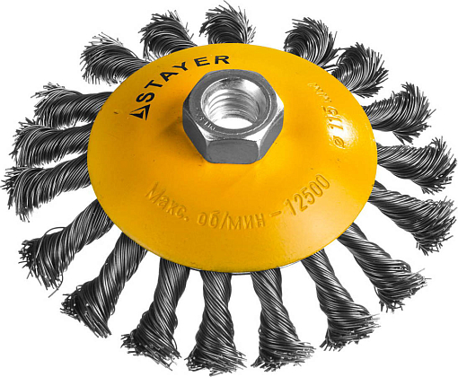Фото 0 товара Щетка коническая для УШМ STAYER 115 мм, 35135-115 Профессионал